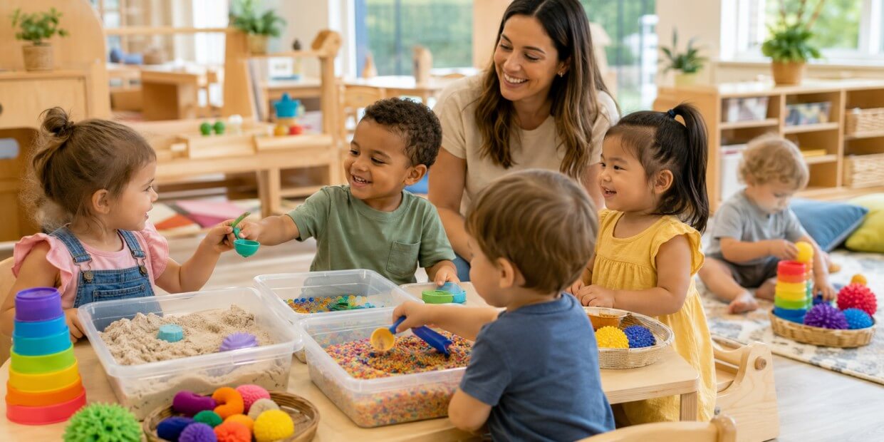 How Sensory Play Helps Toddlers Learn Social Skills In Daycare